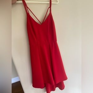 Red High Low Midi Dress Size S